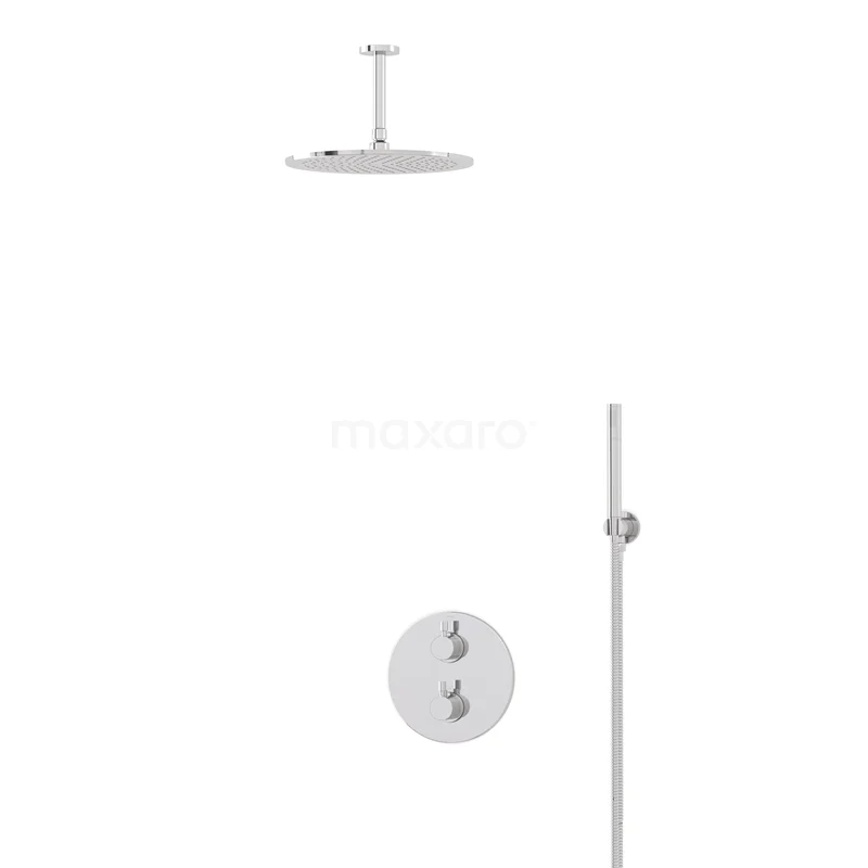 Radius Rain shower Built-in | Chrome 30 cm Rain shower Thermostatic BIC55-00026