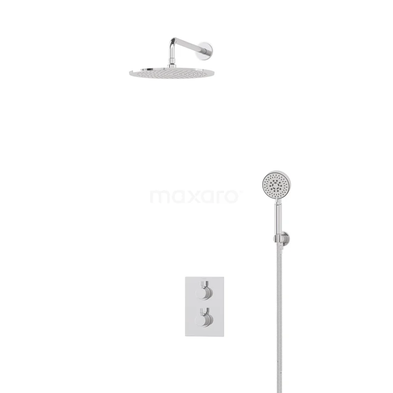 Radius Rain shower Built-in | Chrome 30 cm Rain shower Thermostatic BIC55-00362