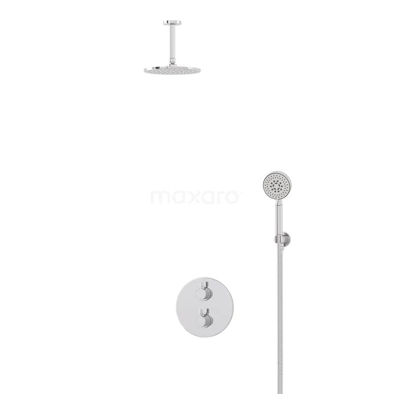 Radius Rain shower Built-in | Chrome 20 cm Rain shower Thermostatic BIC55-00366