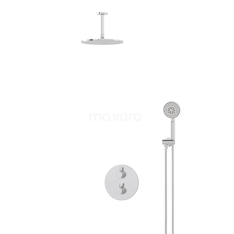 Radius Rain shower Built-in | Chrome 25 cm Rain shower Thermostatic BIC55-00406