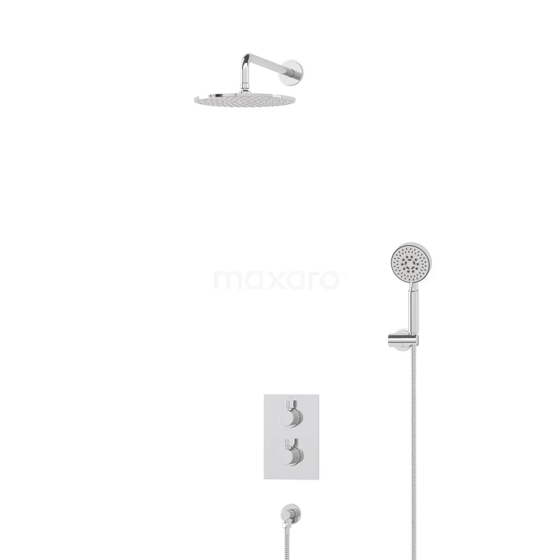 Radius Rain shower Built-in | Chrome 25 cm Rain shower Thermostatic BIC55-00427