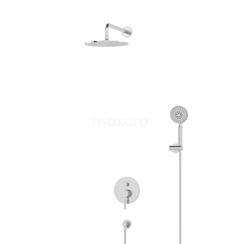 Regendusche Set Radius Chrom 25cm Unterputz Einhebelmischer Chrom BIC55-00428 Regendusche Set Radius Chrom 25cm Unterputz Einhebelmischer Chrom BIC55-00428