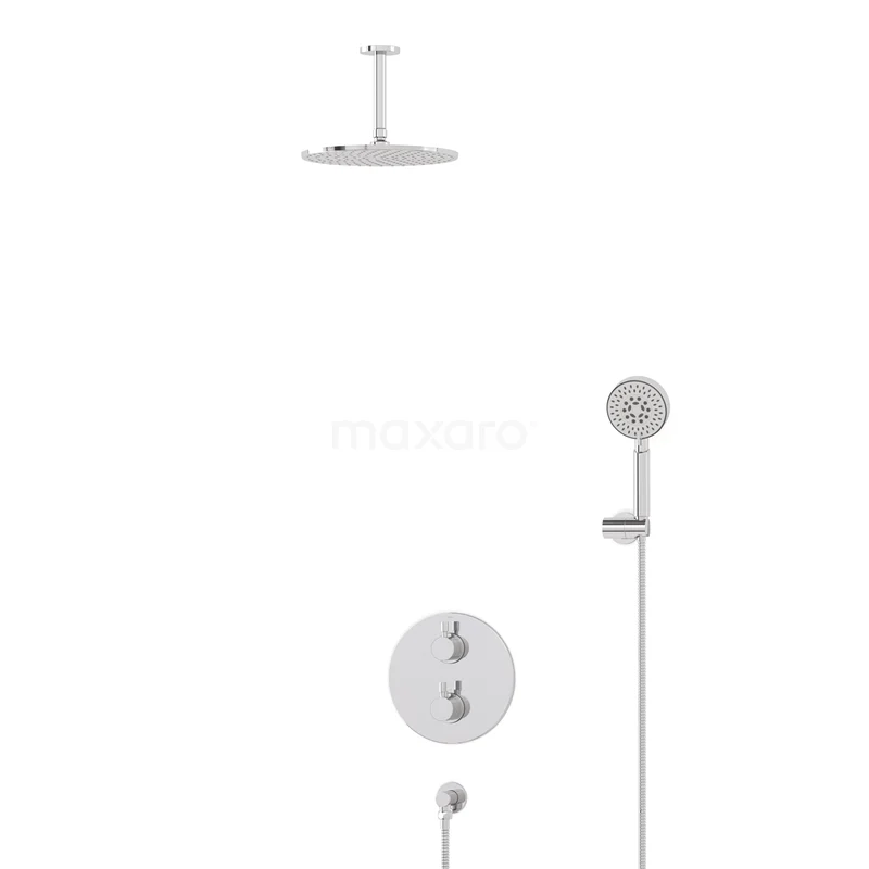 Radius Rain shower Built-in | Chrome 25 cm Rain shower Thermostatic BIC55-00441