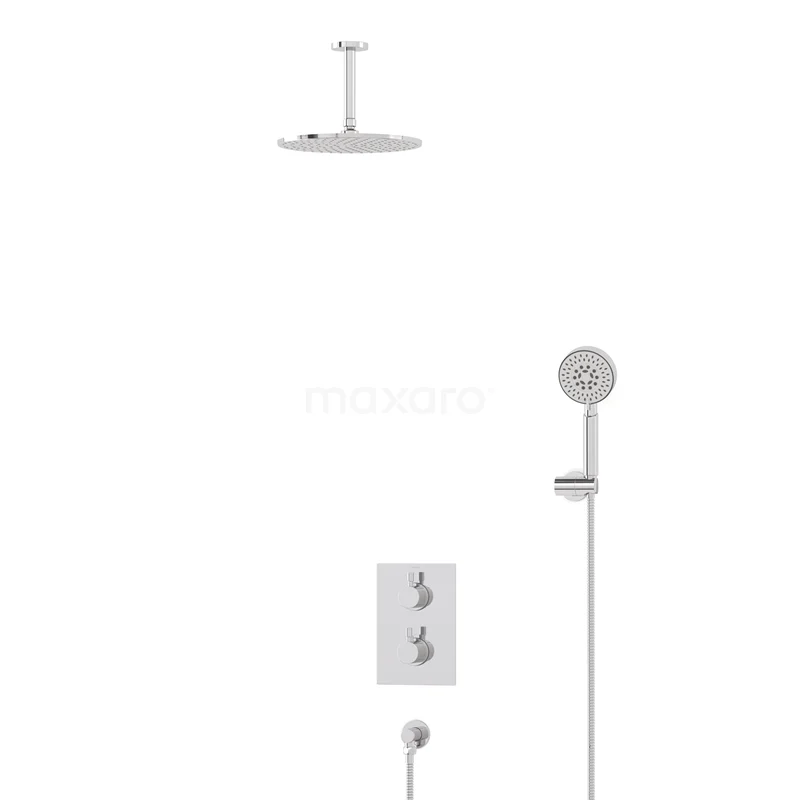 Radius Rain shower Built-in | Chrome 25 cm Rain shower Thermostatic BIC55-00442