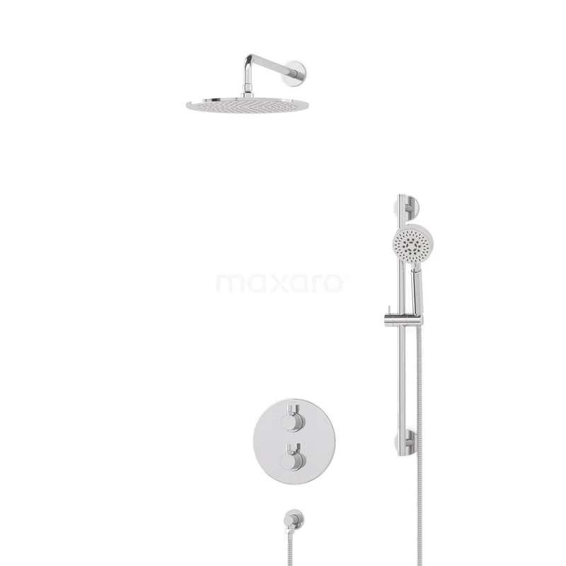 Radius Rain shower Built-in | Chrome 30 cm Rain shower Thermostatic BIC55-00466