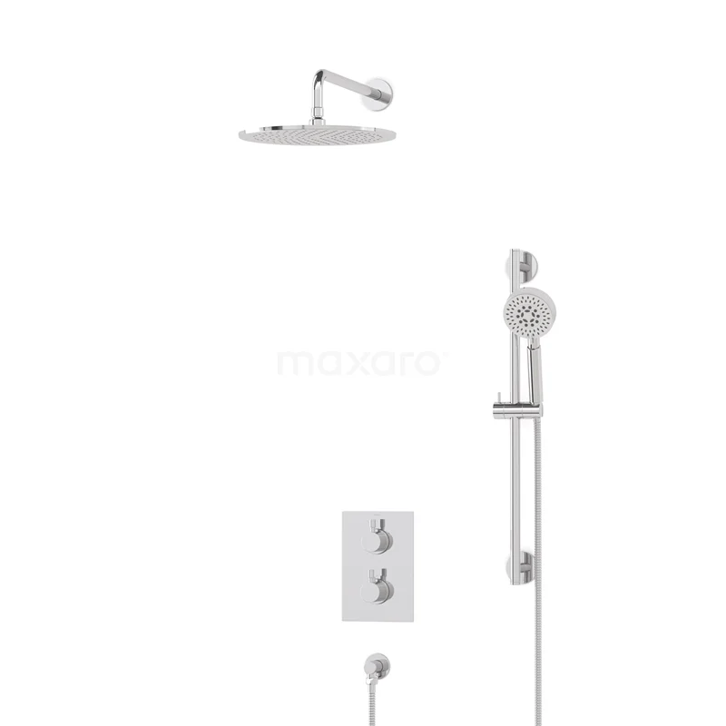 Radius Rain shower Built-in | Chrome 30 cm Rain shower Thermostatic BIC55-00467