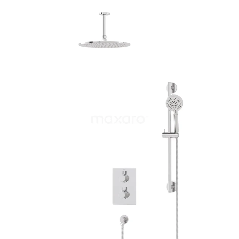 Radius Rain shower Built-in | Chrome 30 cm Rain shower Thermostatic BIC55-00482