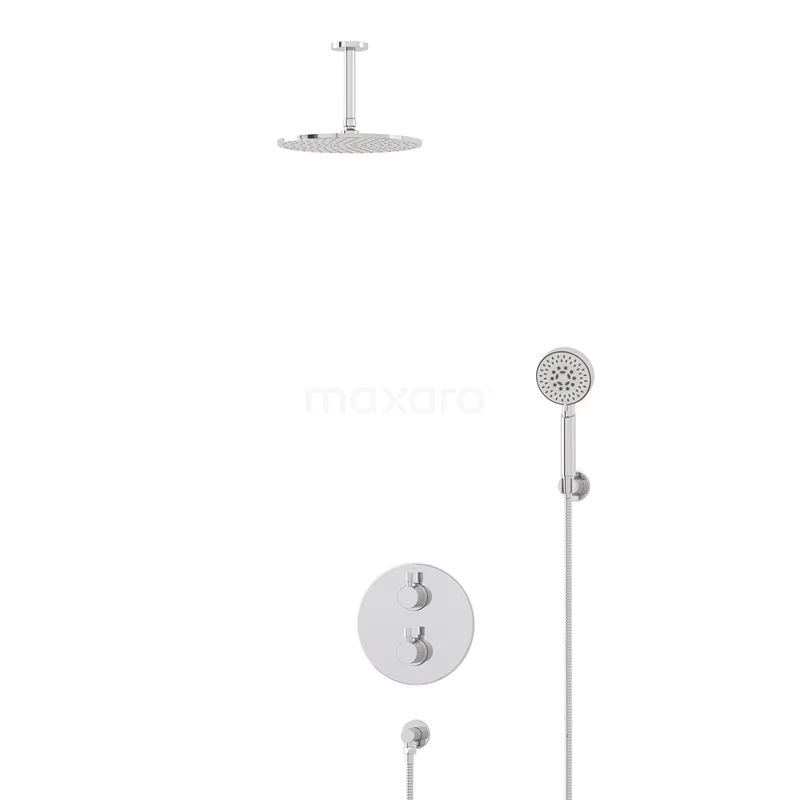 Radius Rain shower Built-in | Chrome 25 cm Rain shower Thermostatic BIC55-00511