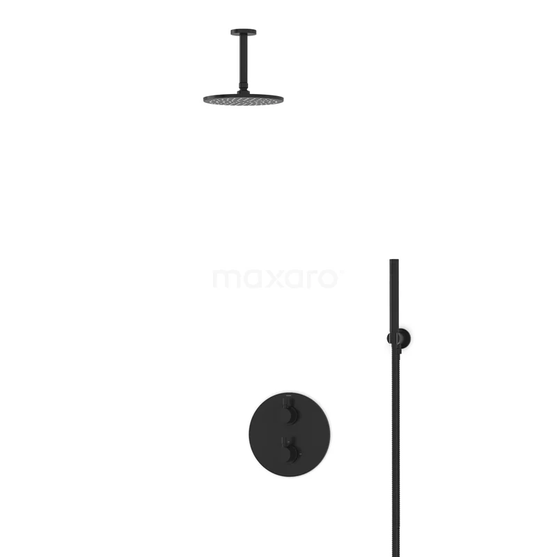 Radius Rain shower Built-in | Black 20 cm Rain shower Thermostatic BIZ55-00007