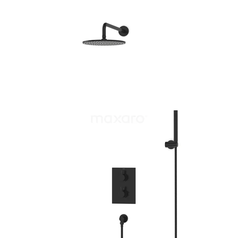 Regendusche-Set Radius Schwarz 25cm Unterputz-Thermostat Schwarz BIZ55-00029 Regendusche-Set Radius Schwarz 25cm Unterputz-Thermostat Schwarz BIZ55-00029