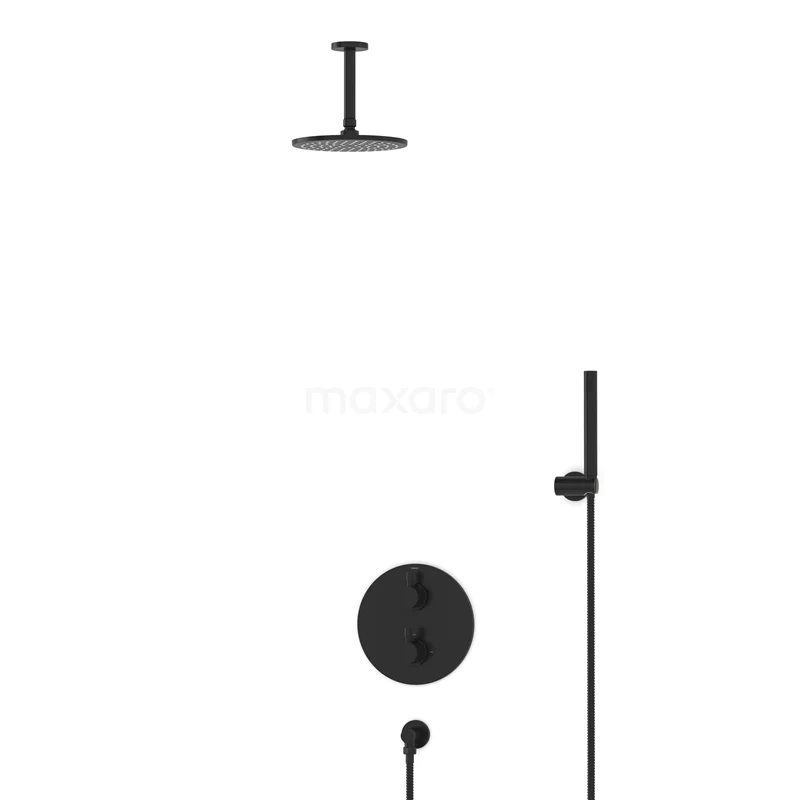 Radius Rain shower Built-in | Black 20 cm Rain shower Thermostatic BIZ55-00031