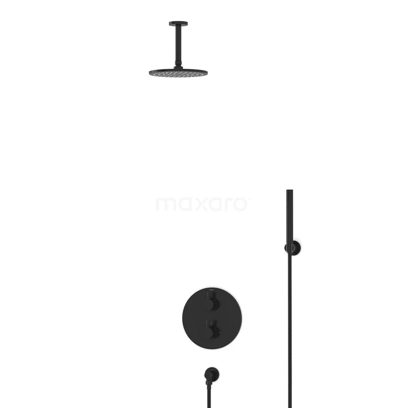 Radius Rain shower Built-in | Black 20 cm Rain shower Thermostatic BIZ55-00055