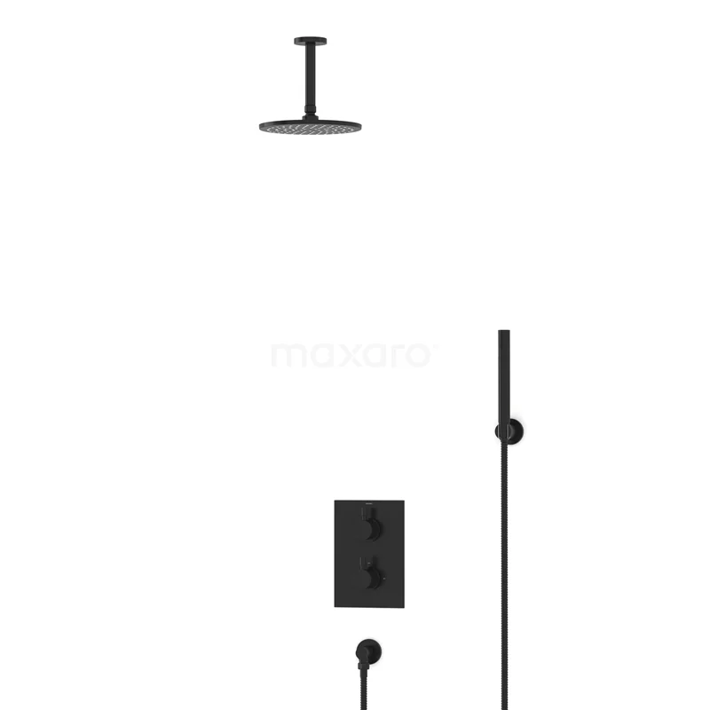 Radius Rain shower Built-in | Black 20 cm Rain shower Thermostatic BIZ55-00056