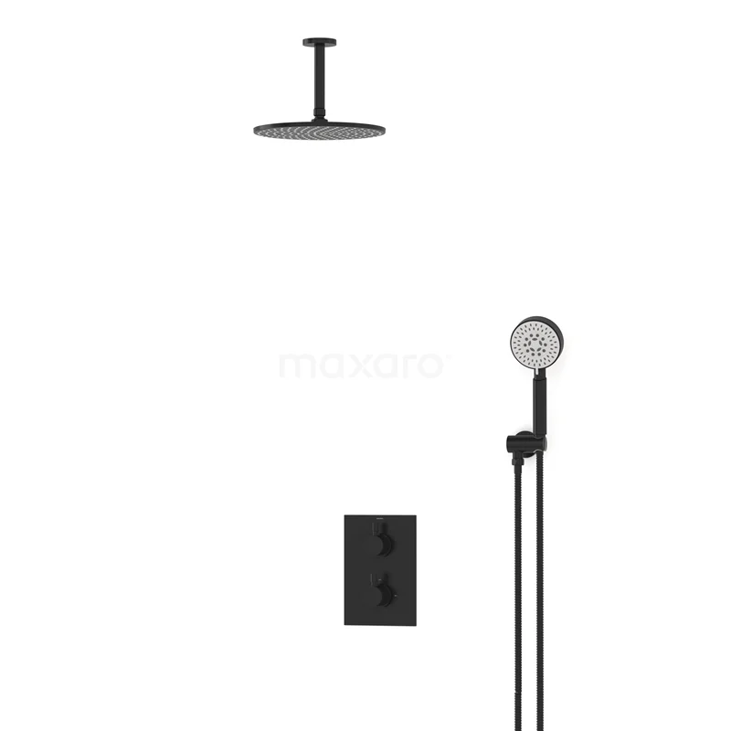 Radius Rain shower Built-in | Black 25 cm Rain shower Thermostatic BIZ55-00083
