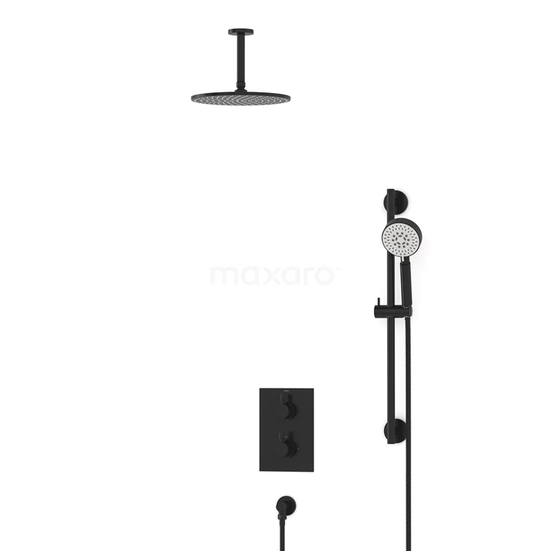 Radius Rain shower Built-in | Black 25 cm Rain shower Thermostatic BIZ55-00107