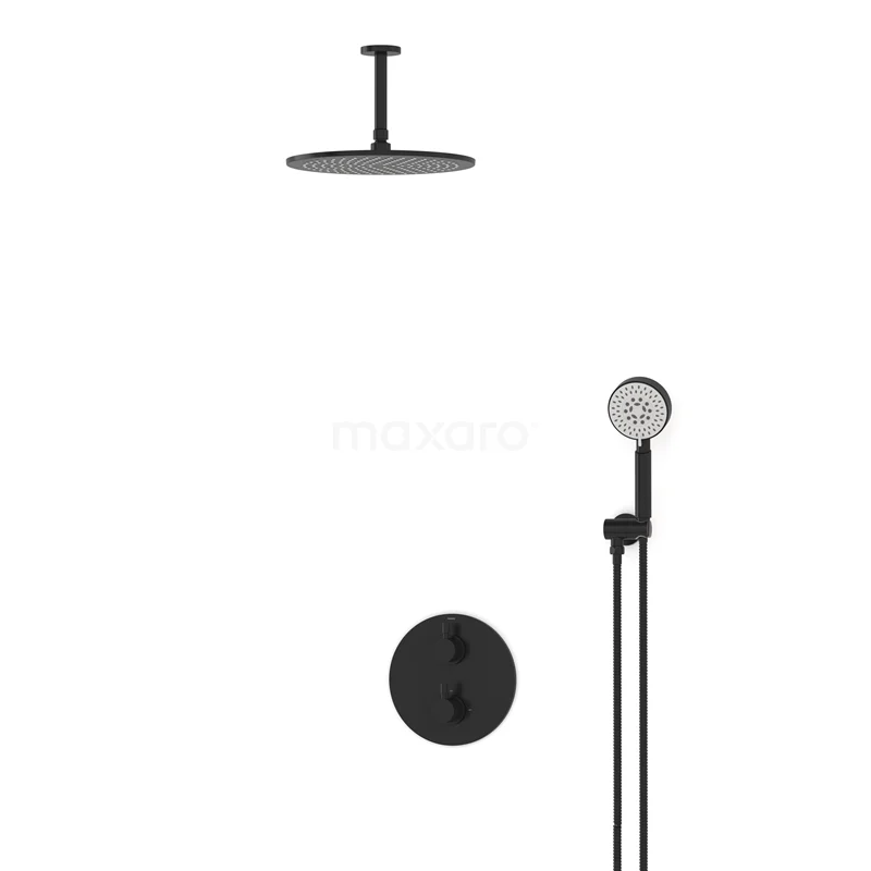 Radius Rain shower Built-in | Black 30 cm Rain shower Thermostatic BIZ55-00155