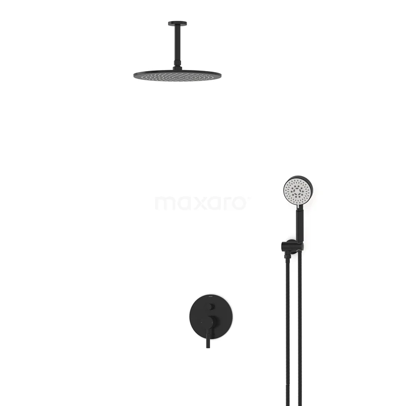 Radius Rain shower Built-in | Black 30 cm Rain shower Single lever BIZ55-00156