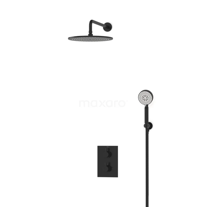 Radius Rain shower Built-in | Black 30 cm Rain shower Thermostatic BIZ55-00157