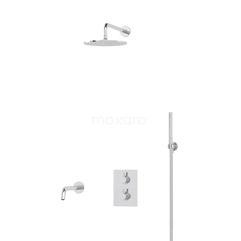 Radius Einbau Badewannenarmatur mit Regendusche | Chrom Thermostatisch DIC55-00015 Radius Einbau Badewannenarmatur mit Regendusche | Chrom Thermostatisch DIC55-00015