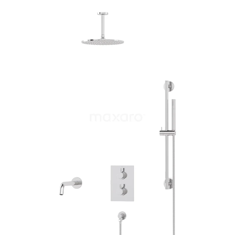 Radius Einbau Badewannenarmatur mit Regendusche | Chrom Thermostatisch DIC55-00033 Radius Einbau Badewannenarmatur mit Regendusche | Chrom Thermostatisch DIC55-00033
