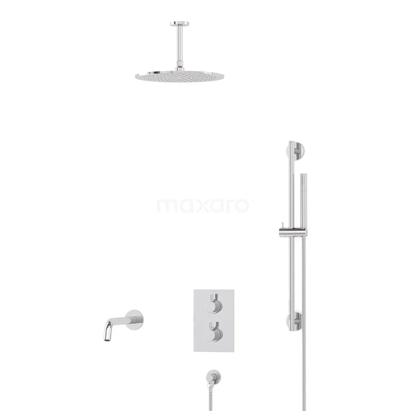 Radius Einbau Badewannenarmatur mit Regendusche | Chrom Thermostatisch DIC55-00035 Radius Einbau Badewannenarmatur mit Regendusche | Chrom Thermostatisch DIC55-00035