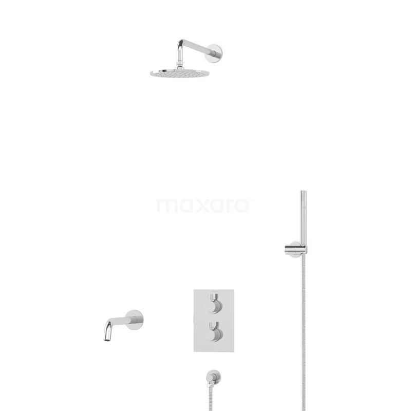 Radius Einbau Badewannenarmatur mit Regendusche | Chrom Thermostatisch DIC55-00037 Radius Einbau Badewannenarmatur mit Regendusche | Chrom Thermostatisch DIC55-00037