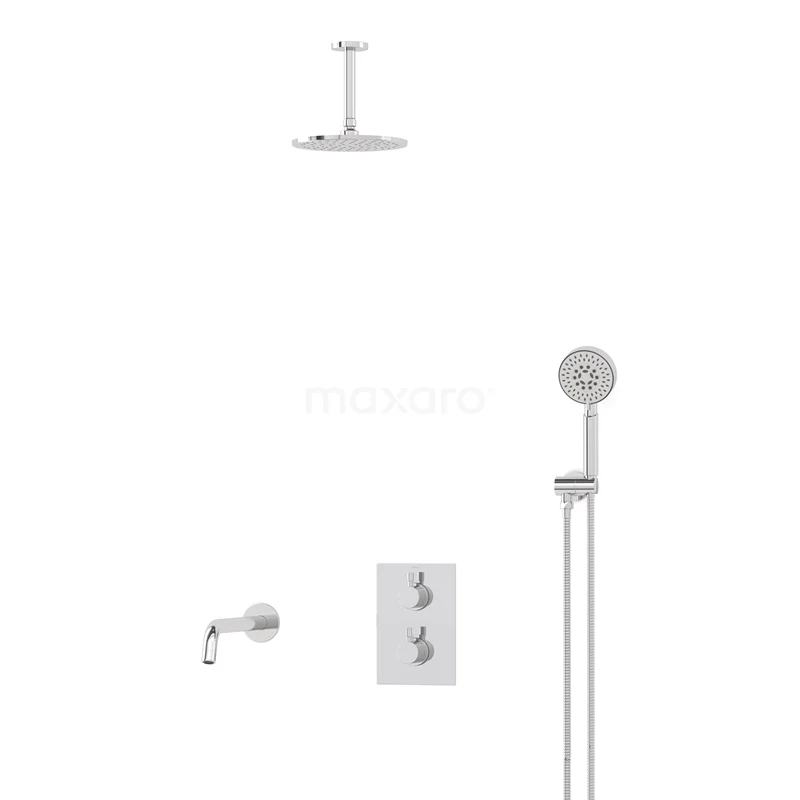 Radius Einbau Badewannenarmatur mit Regendusche | Chrom Thermostatisch DIC55-00067 Radius Einbau Badewannenarmatur mit Regendusche | Chrom Thermostatisch DIC55-00067