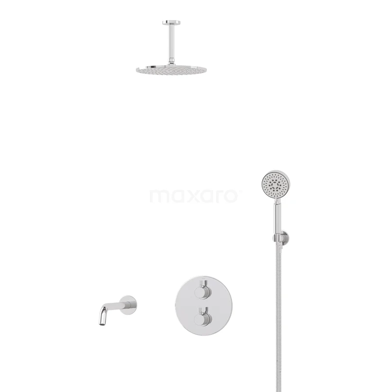 Radius Einbau Badewannenarmatur mit Regendusche | Chrom Thermostatisch DIC55-00082 Radius Einbau Badewannenarmatur mit Regendusche | Chrom Thermostatisch DIC55-00082
