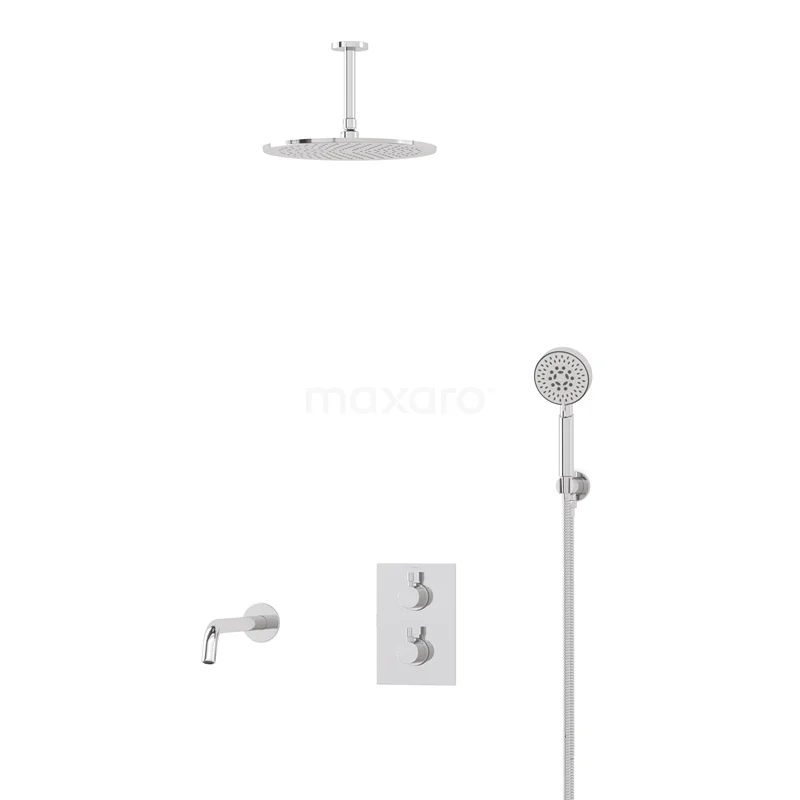 Radius Einbau Badewannenarmatur mit Regendusche | Chrom Thermostatisch DIC55-00083 Radius Einbau Badewannenarmatur mit Regendusche | Chrom Thermostatisch DIC55-00083