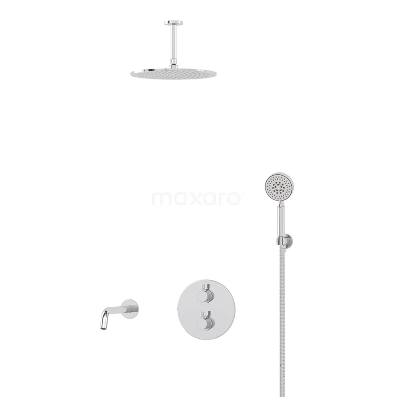 Radius Einbau Badewannenarmatur mit Regendusche | Chrom Thermostatisch DIC55-00084 Radius Einbau Badewannenarmatur mit Regendusche | Chrom Thermostatisch DIC55-00084