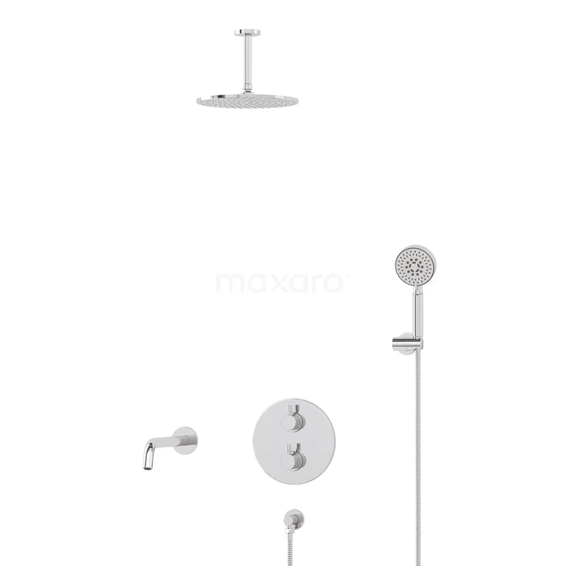 Radius Einbau Badewannenarmatur mit Regendusche | Chrom Thermostatisch DIC55-00106 Radius Einbau Badewannenarmatur mit Regendusche | Chrom Thermostatisch DIC55-00106