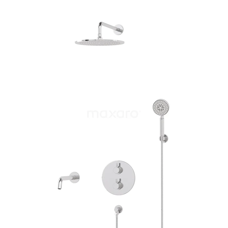 Radius Built-in Bath tap with rain shower | Chrome Thermostatic DIC55-00114