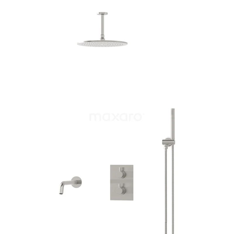 Radius Einbau Badewannenarmatur mit Regendusche | Edelstahl Thermostatisch DIR55-00011 Radius Einbau Badewannenarmatur mit Regendusche | Edelstahl Thermostatisch DIR55-00011