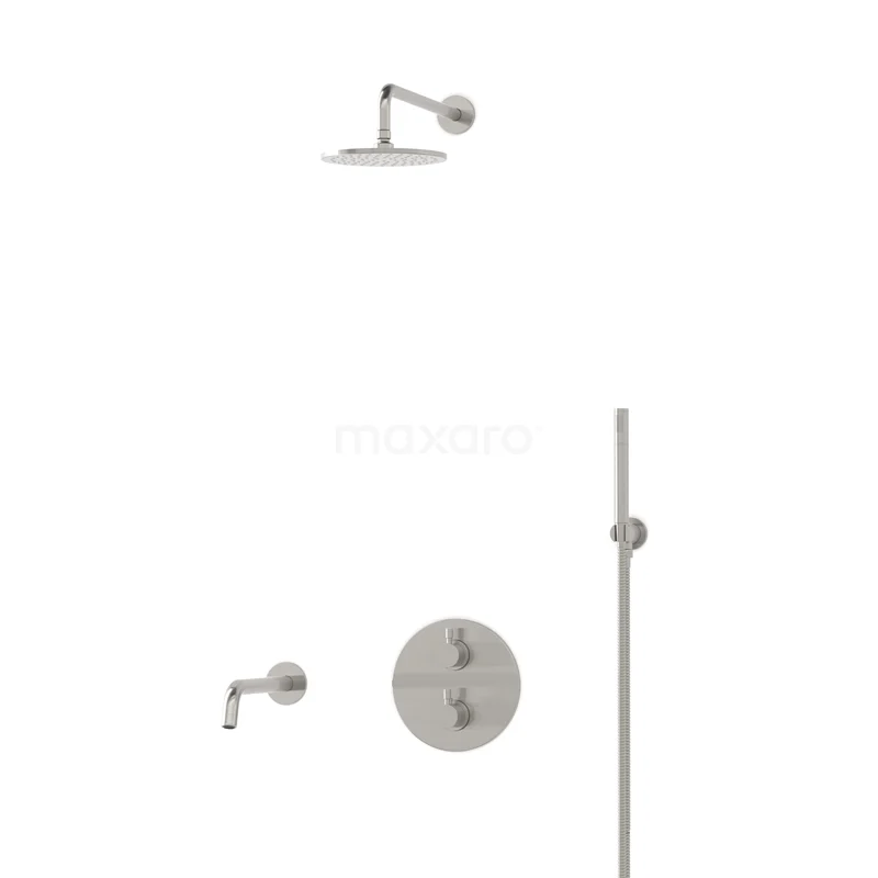 Radius Einbau Badewannenarmatur mit Regendusche | Edelstahl Thermostatisch DIR55-00014 Radius Einbau Badewannenarmatur mit Regendusche | Edelstahl Thermostatisch DIR55-00014