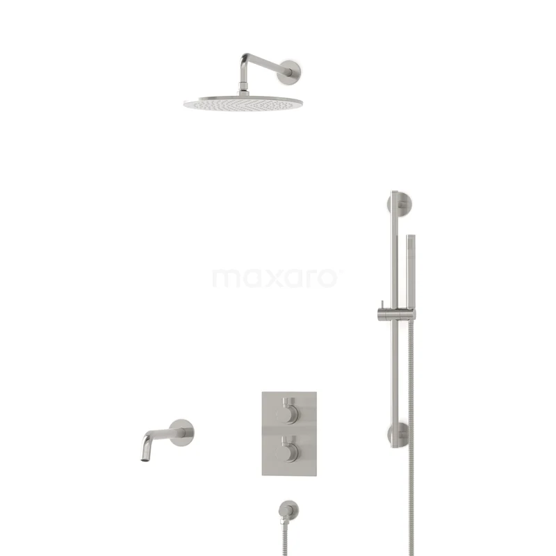 Radius Built-in Bath tap with rain shower | Stainless steel Thermostatic DIR55-00029