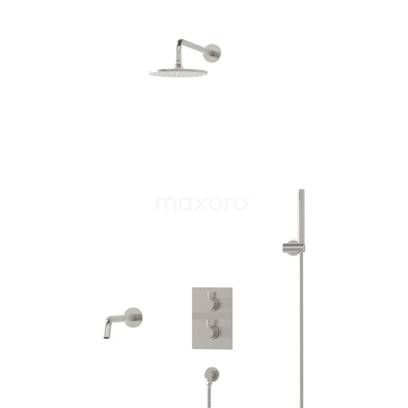 Radius Built-in Bath tap with rain shower | Stainless steel Thermostatic DIR55-00037
