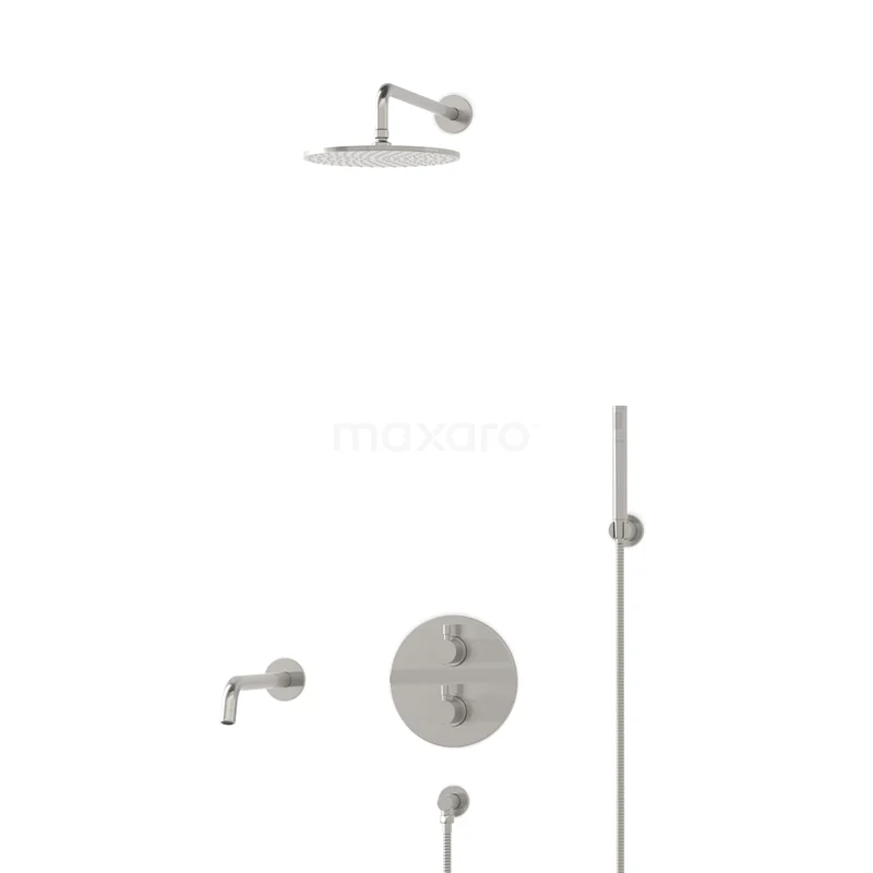 Radius Built-in Bath tap with rain shower | Stainless steel Thermostatic DIR55-00052
