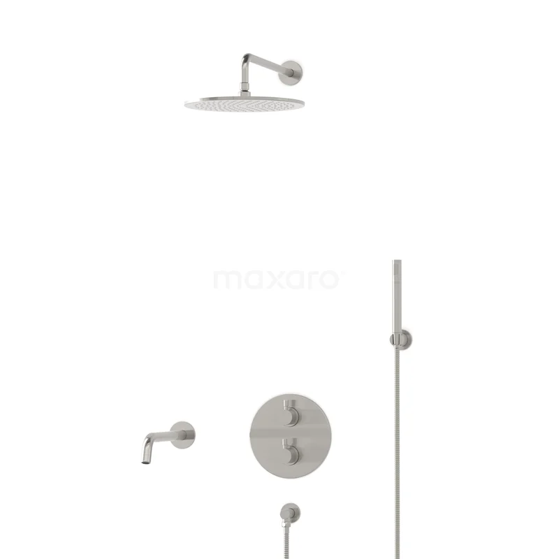 Radius Built-in Bath tap with rain shower | Stainless steel Thermostatic DIR55-00054