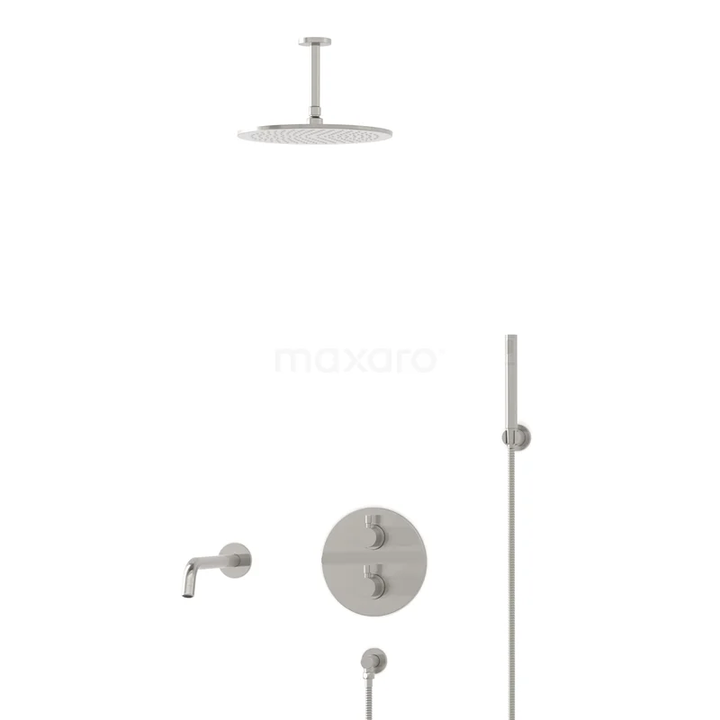 Radius Built-in Bath tap with rain shower | Stainless steel Thermostatic DIR55-00060