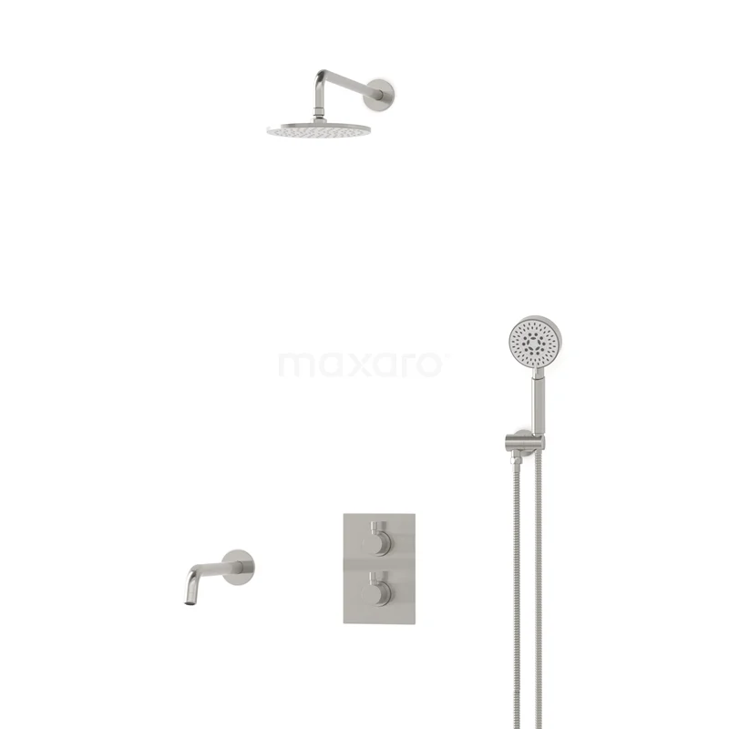 Radius Built-in Bath tap with rain shower | Stainless steel Thermostatic DIR55-00061