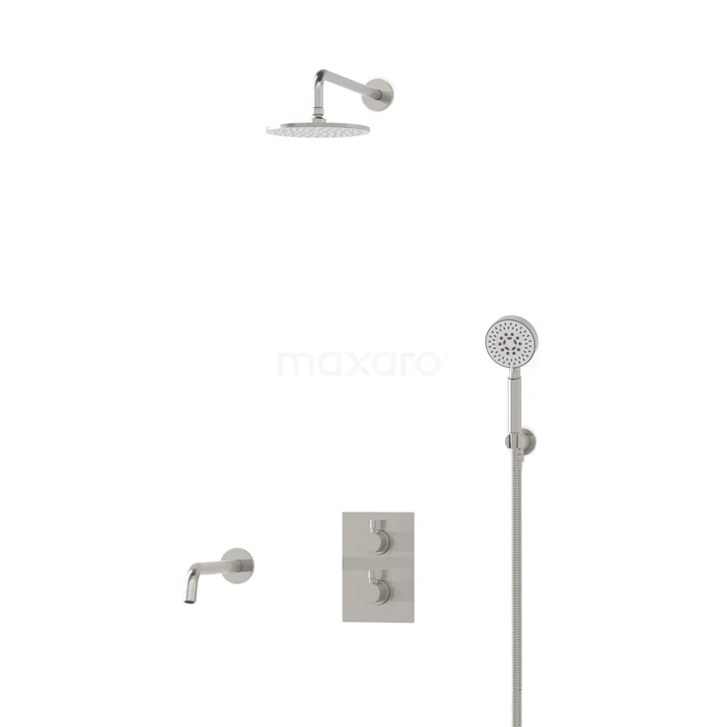Radius Built-in Bath tap with rain shower | Stainless steel Thermostatic DIR55-00073