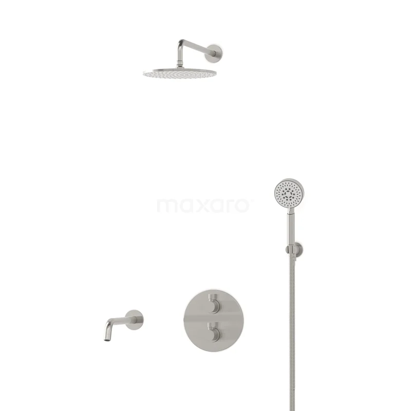 Radius Built-in Bath tap with rain shower | Stainless steel Thermostatic DIR55-00076