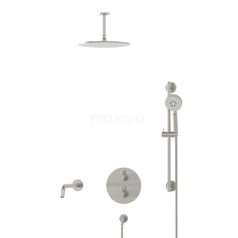 Radius Built-in Bath tap with rain shower | Stainless steel Thermostatic DIR55-00096