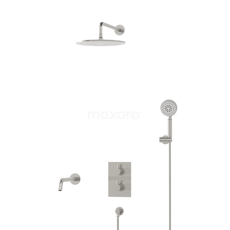 Radius Built-in Bath tap with rain shower | Stainless steel Thermostatic DIR55-00101