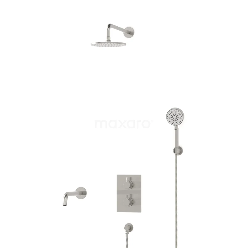 Radius Built-in Bath tap with rain shower | Stainless steel Thermostatic DIR55-00109