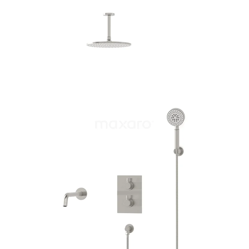 Radius Einbau Badewannenarmatur mit Regendusche | Edelstahl Thermostatisch DIR55-00117 Radius Einbau Badewannenarmatur mit Regendusche | Edelstahl Thermostatisch DIR55-00117