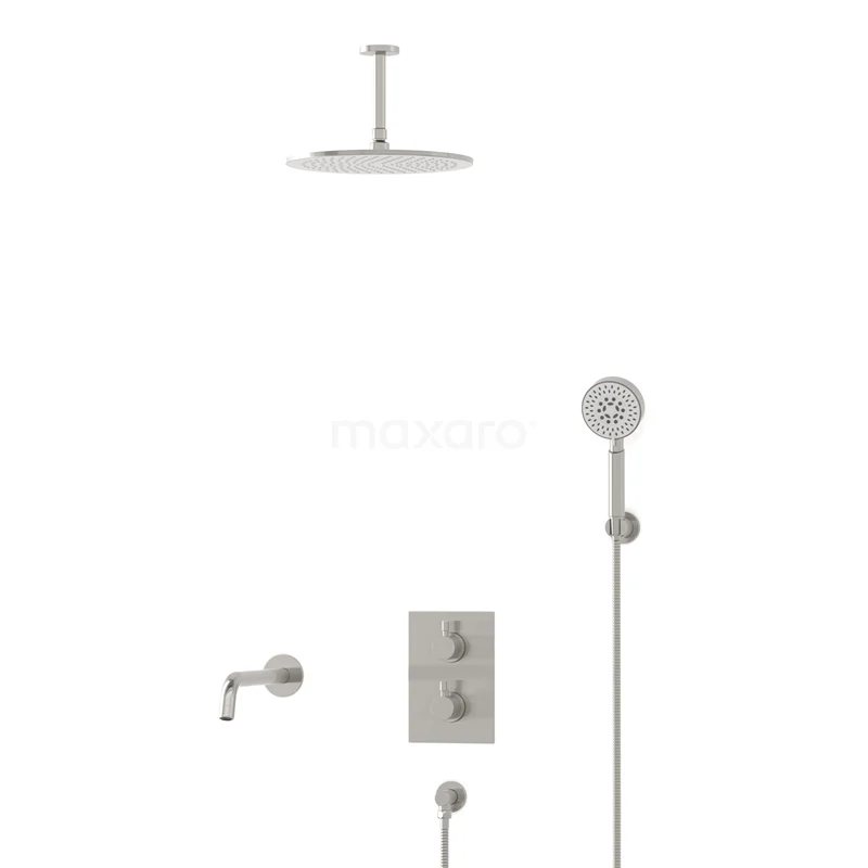 Radius Built-in Bath tap with rain shower | Stainless steel Thermostatic DIR55-00119