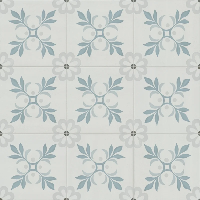 Bodenfliese/Wandfliese Aurora Flora Blau 22.3x22.3cm Dekor Mehrfarbig Unrektifiziert 502-080102 Bodenfliese/Wandfliese Aurora Flora Blau 22.3x22.3cm Dekor Mehrfarbig Unrektifiziert 502-080102