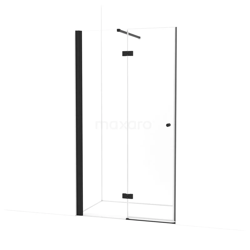 Amber Shower door | 110 cm Matte black Clear glass Pivot door WTB553110M
