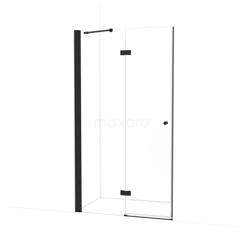 Amber Shower door | 130 cm Matte black Clear glass Pivot door WTB663210M